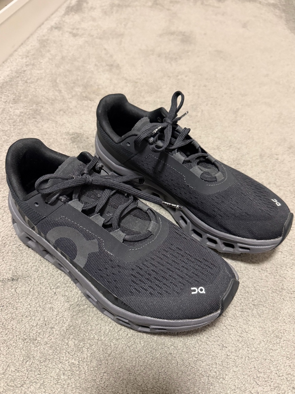 On Running Women's Black and Gray Cloudstyle Lace-Up Sneakers